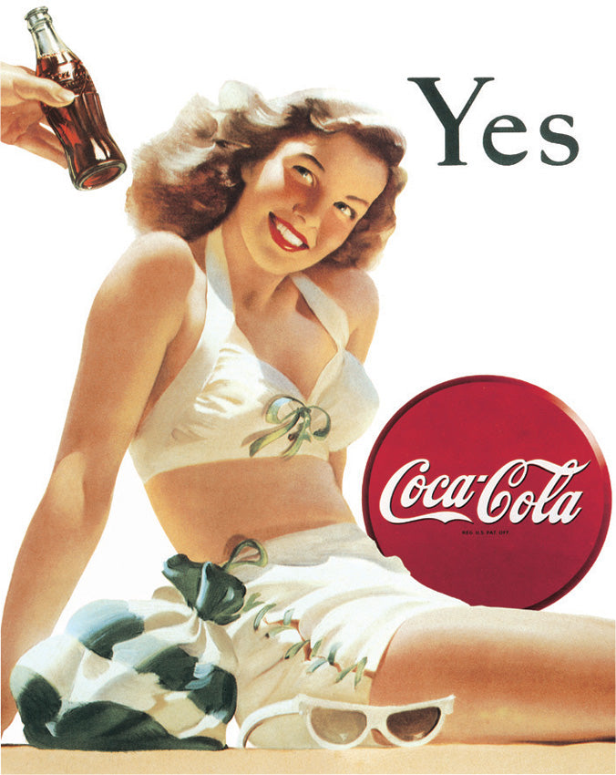 Tin Signs Coke Yes White Bathing Suit 1056