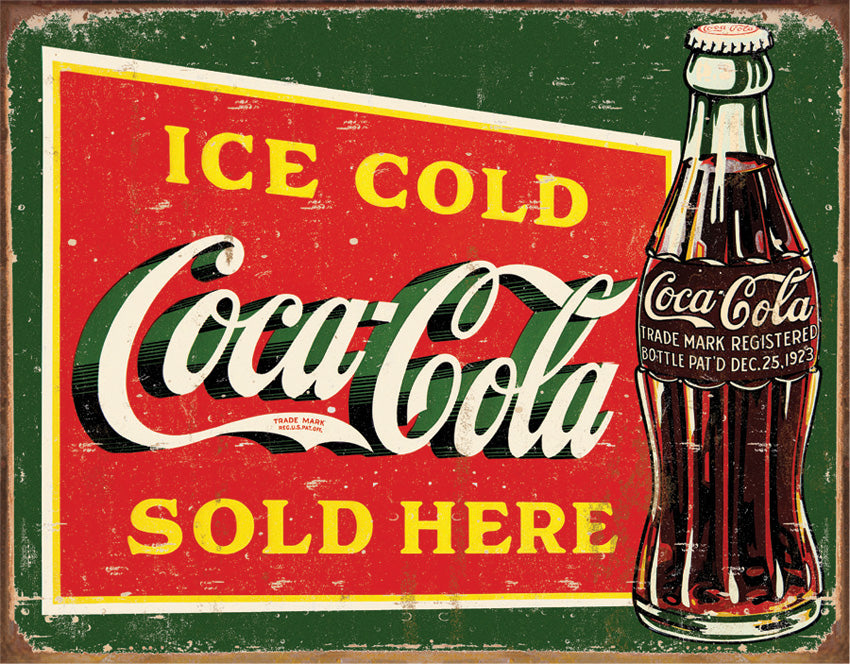 Tin Signs Coke Ice Cold Green 1393