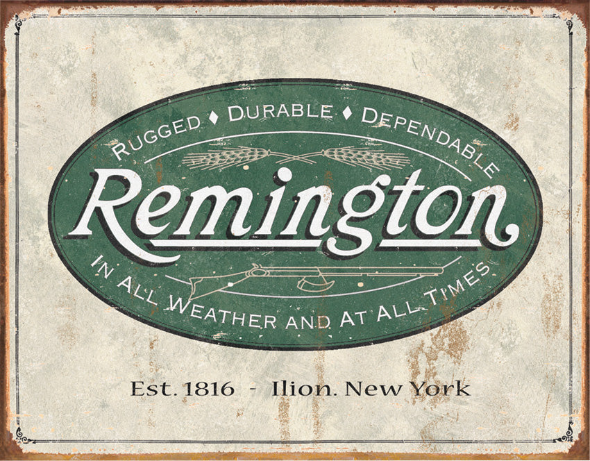 Tin Signs Remington Weathered Logo 1413