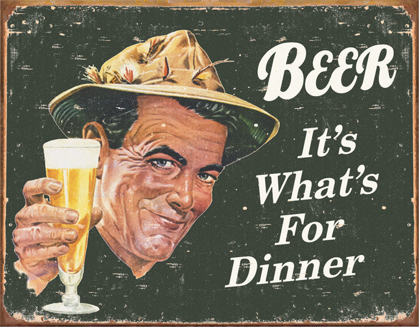 Tin Signs Ephemera - Beer For Dinner 1424