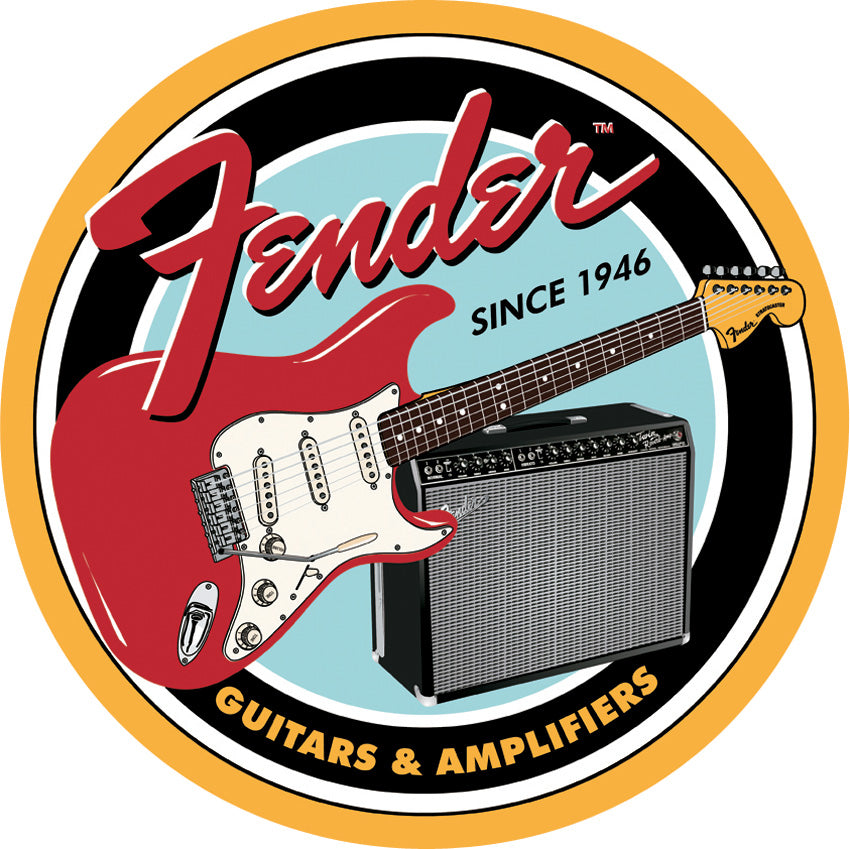 Tin Signs Fender Round 1858