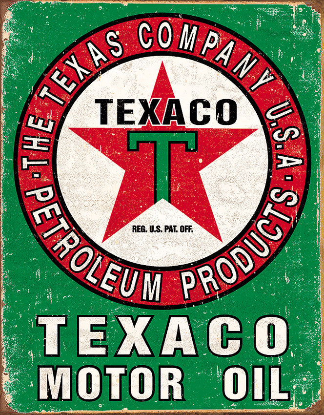 Tin Signs Texaco Motor Oil 1927