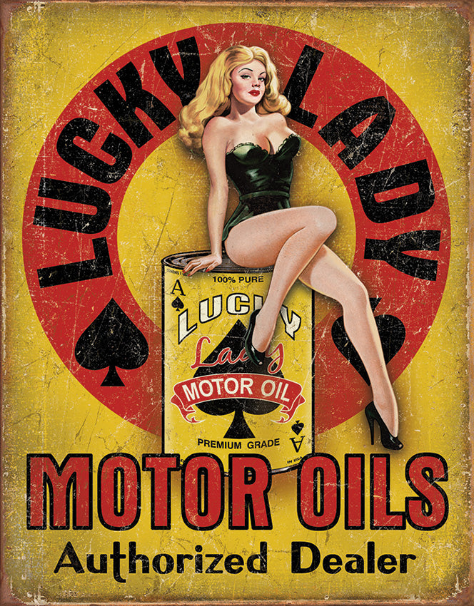 Tin Signs Lucky Lady Motor Oils 1998