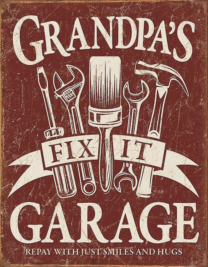 Tin Signs Grandpas Garage Sign 2264