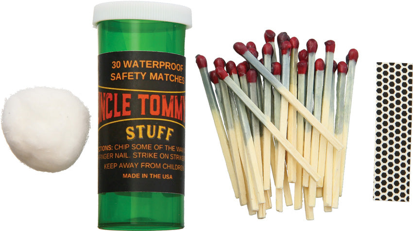 Uncle Tommy's Stuff 30 Waterproof Safety Matches 30 WATERPROOF SAFETY MATCHES