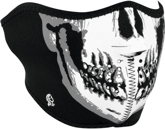 Zan Headgear Half Face Mask BW Skull WNFM002H