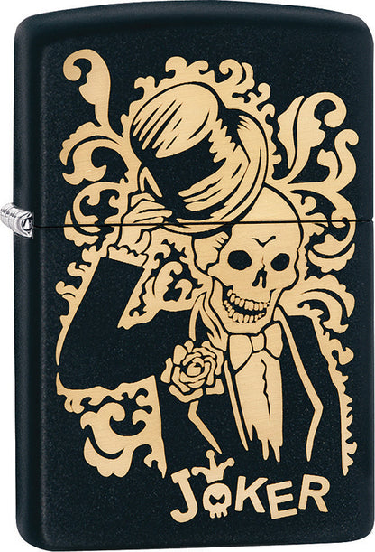 Zippo Bronze Joker Engraved Black Matte Lighter