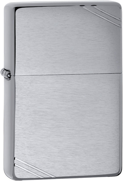 Zippo Vintage w/ Slashes Brushed Chrome Windproof Lighter
