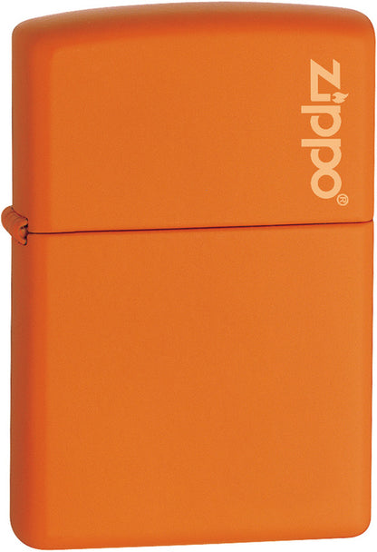 Zippo Orange Matte Windproof Lighter with Zippo Logo – Basic Model