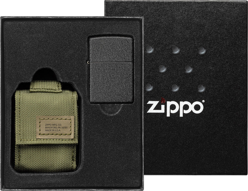 Zippo Lighter with MOLLE Green Pouch 49400