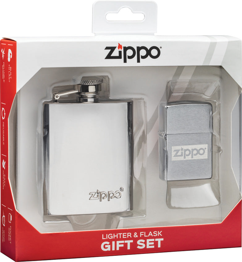 Zippo Lighter and Flask Gift Set 49358