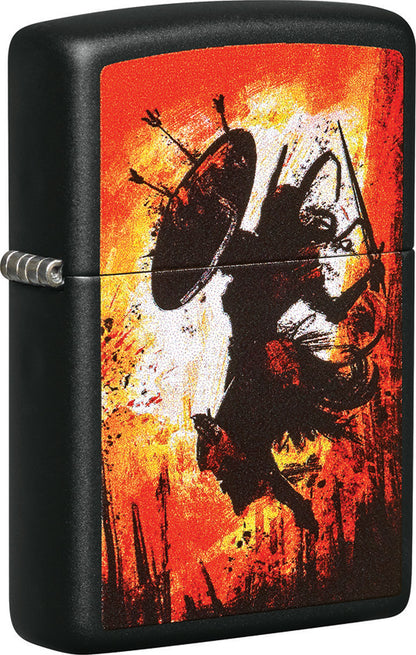 Zippo Warrior Design Black Matte Windproof Lighter – Made in USA - Shop now at Mjoutdoorsgear UK