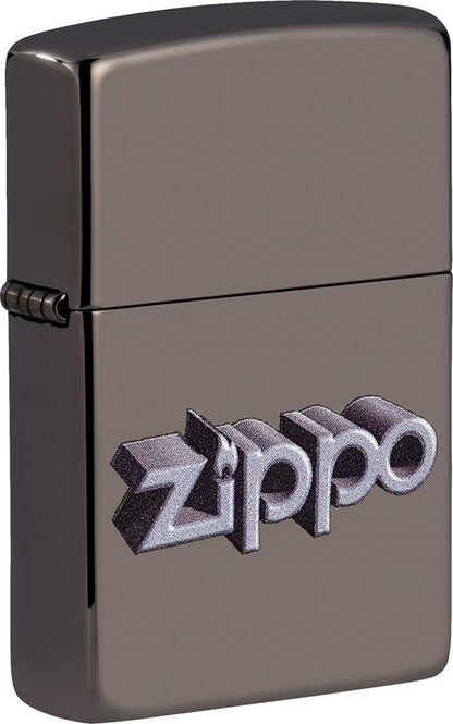 Zippo 3D Logo Design Black Ice® Windproof Lighter – Made in USA - Shop now at Mjoutdoorsgear UK