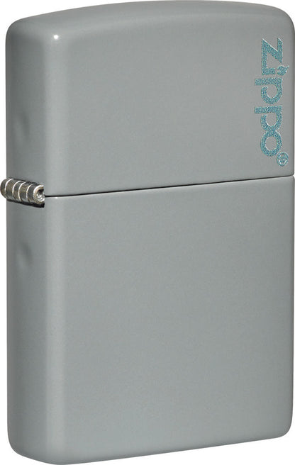 Classic Flat Grey Zippo Logo lighter - Made in USA - shop now at Mjoutdoorsgear UK