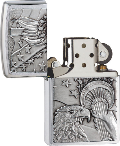 Zippo Patriotic Eagle Emblem Windproof Lighter – Made in USA - Shop now at mjoutdoorsgear UK