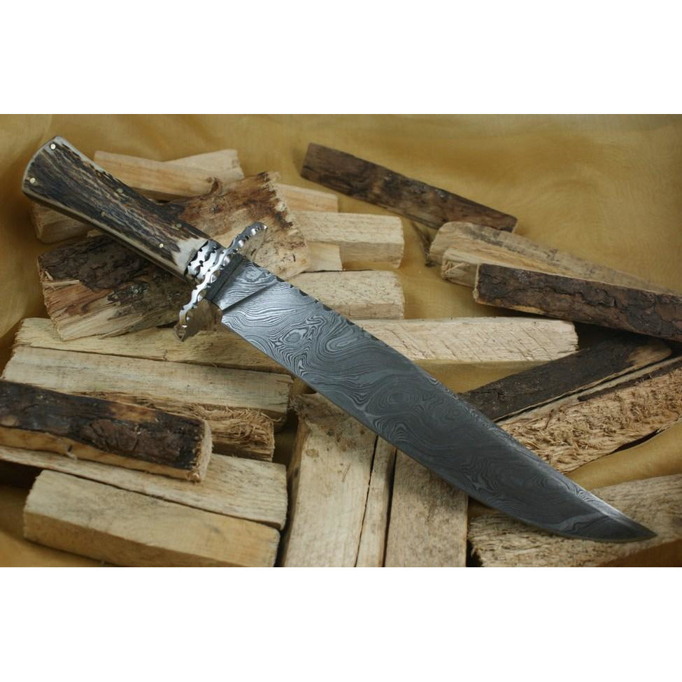 Custom Handmade Bowie Knife With Leather Sheath by Knife King